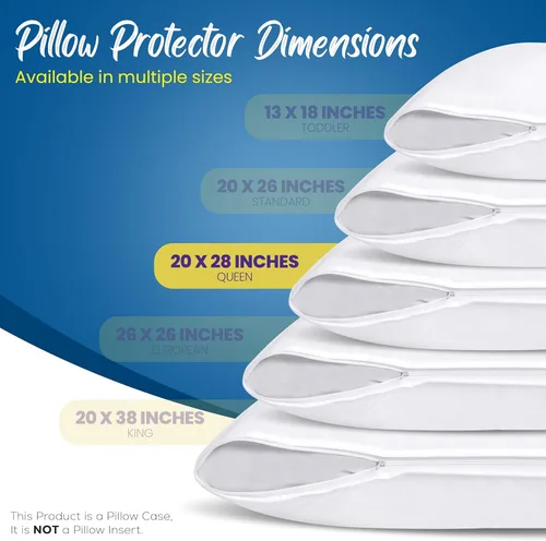 Vista 2 de Utopia Bedding - Protector de almohada impermeable, con cremallera, paquete de 4, tamaño Queen, funda de almohada a prueba de chinches, de 20 x 28