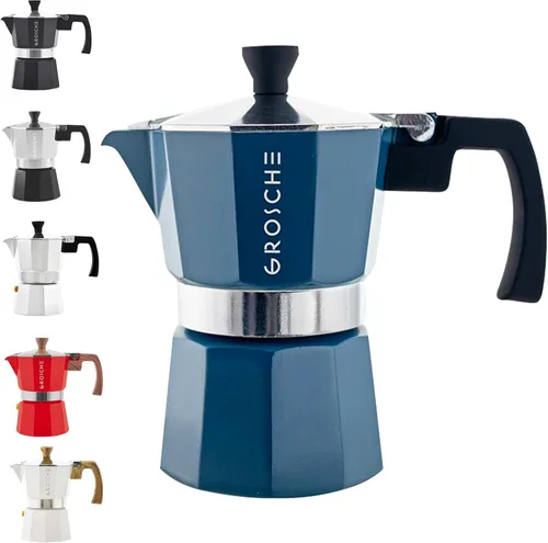 Vista 24 de Grosche Milano Moka Cafetera espresso moca para estufa, de 6 tazas, cafetera cubana, cafetera greca, italiana, percoladora, esmoquin