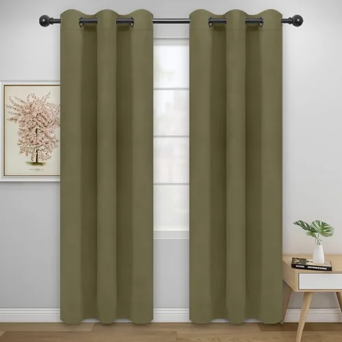 Vista 613 de Easy-Going - Cortinas opacas para dormitorio, aislamiento térmico sólido con ojales, cortinas de ventana para reducción de ruido, cortinas