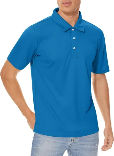 Vista 2 de CRYSULLY Camisa táctica de golf de manga corta para hombre, con botones, estilo militar