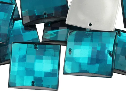 Allstarco Cuentas cuadradas CH24 de 0.394 pulgadas (0.394 in) con parte trasera plana cuadrada para manualidades, diamantes de imitación acrílicos