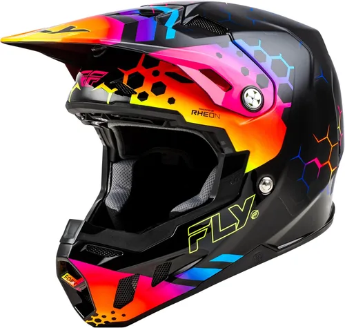 Vista 6 de Fly Racing Formula CC Tektonic Casco (negro/rojo/naranja, talla XS)