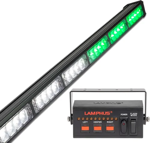 Vista 24 de lamphus SolarBlast sbls64 29" 24 W LED Advertencia Tráfico de Emergencia Advisor – Barra de luz ámbar azul, Ambar