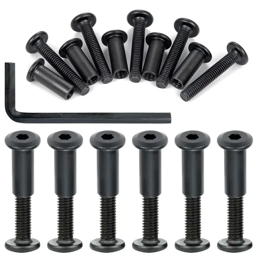 Vista 10 de Surtido de 40 tornillos y tuercas métricas de metal hexagonales plateados, kit de reparación de roscas M6, pernos de tapa de conector de junta