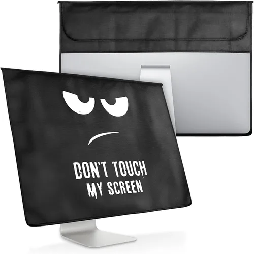 Vista 9 de kwmobile Funda compatible con monitor de 27 a 28 pulgadas, con almacenamiento adicional, color gris y negro