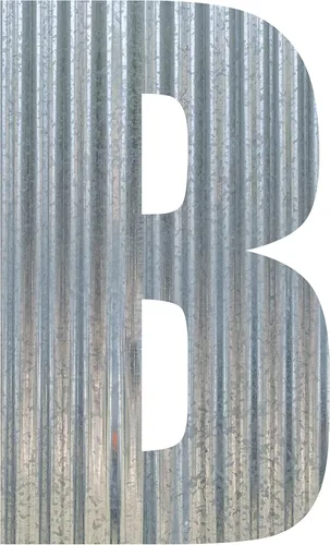 Vista 45 de Letra de metal corrugado (6 pulgadas, 0)