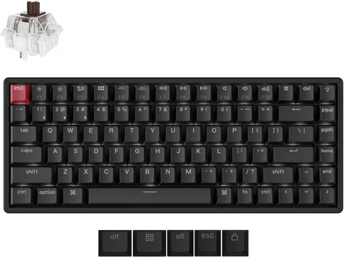 Vista 9 de Keychron K2 75% Layout QMK Teclado mecánico con opciones inalámbricas y con cable Interruptor Super Banana, marco de aluminio con retroiluminación