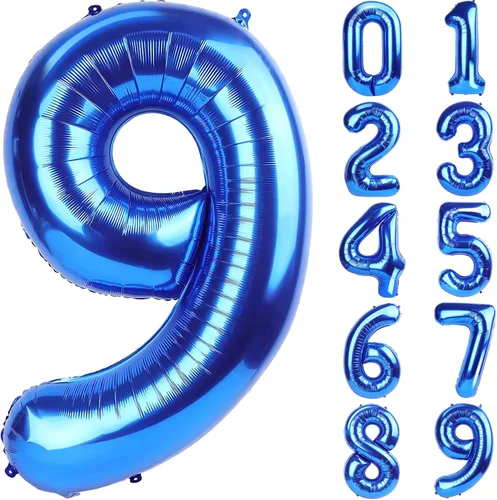 Vista 47 de Globos gigantes de números negros de 40 pulgadas, globos de aluminio de Mylar con helio para cumpleaños, globo número 0 para decoración de fiestas