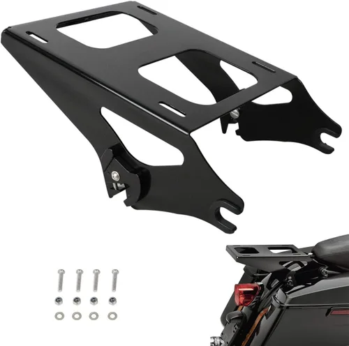 AUFER Portaequipajes negro de montaje para Harley Touring Electra Glide Road King Street Glide Road Glide Road Glide Tour Pack Pak 2014-2025