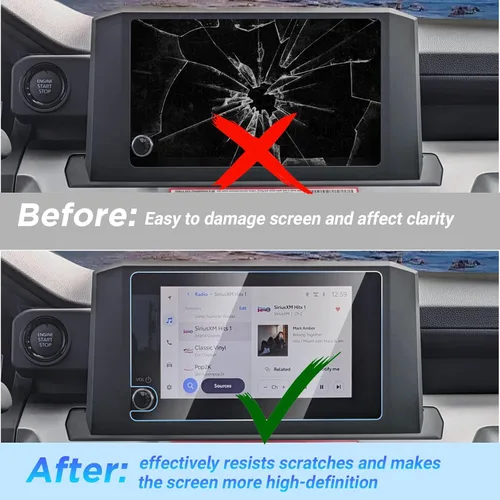 Vista 5 de Carwiner Protector de pantalla compatible con Toyota Tacoma SR/SR5/TRD PreRunner 2024 2025 2026, accesorios de visualización Toyota 4Runner