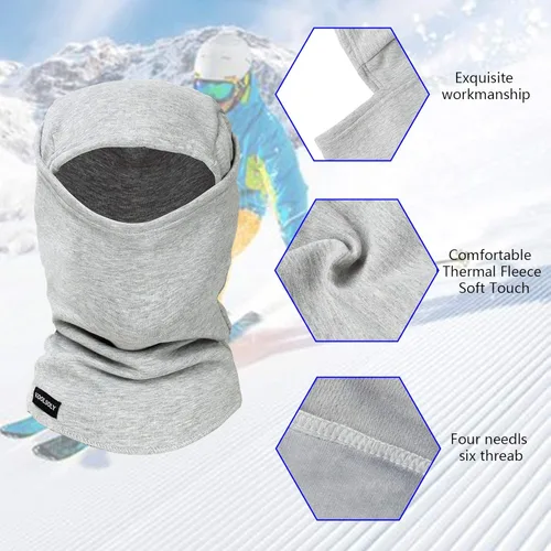 Vista 2 de Pasamontañas de esquí cálido y resistente al viento forro polar para hombre y mujer