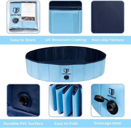 Vista 3 de Lingtoolator ldable - Piscina plegable para mascotas, piscina para mascotas, piscina infantil para perros y gatos