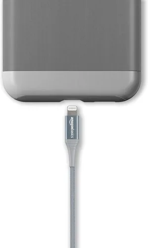 Vista 4 de Amazon Basics - Cable Lightning de nailon trenzado doble a USB, colección avanzada, cargador para iPhone certificado MFi