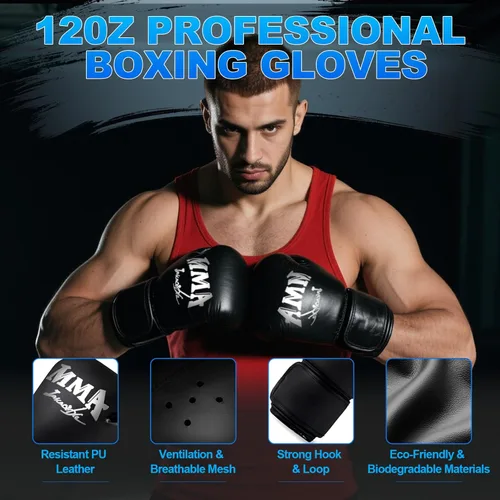 Vista 5 de Punching Bag Set for Adults, 4FT Heavy Boxing Bag Set with 12 OZ Boxing Gloves, Suitable for MMA Karate Kickboxing Boxing Muay Thai Training at Home