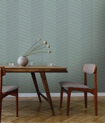 Vista 2 de Scott Living Aqua Wayward - Papel tapiz autoadhesivo verde