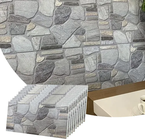 Vista 44 de Dundee Deco Paneles de Pared 3D - Revestimiento Aspecto de Piedra Gris Azulado Blanco Paneles de Pared, Revestimiento de Espuma de Poliestireno