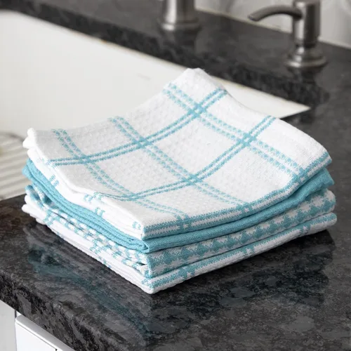 Vista 5 de T-Fal Paños de Cocina Premium con Textura de Waffle: Altamente Absorbentes, Súper Suaves y Duraderos - 100% Algodón, 12"x13" Toalla Plana