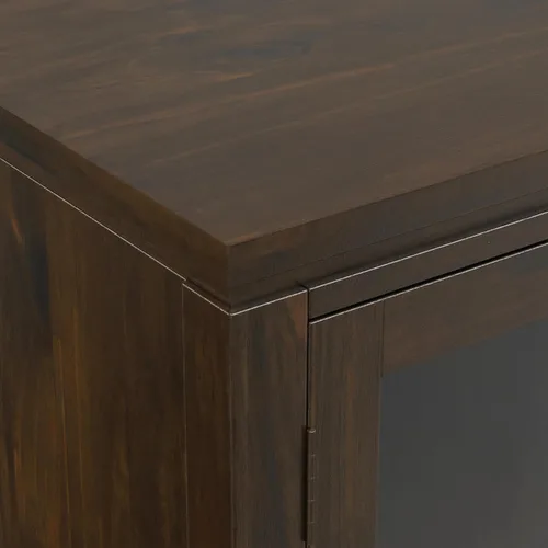 Vista 7 de Soporte Cosmopolitan de SIMPLIHOME de madera maciza negra de 48 pulgadas para televisores de hasta 50 pulgadas de ancho