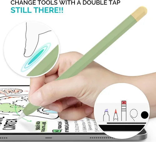 Vista 4 de AHASTYLE Funda Duotone para Apple Pencil de 2ª generación y Apple Pencil Pro (2024) Funda protectora ultra delgada de silicona compatible con carga