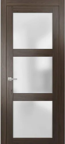 Vista 10 de Puerta francesa maciza de vidrio esmerilado de 3 lites, 42 x 96 pulgadas, color blanco mate Lucia 2552, marco de panel regular individual, manija