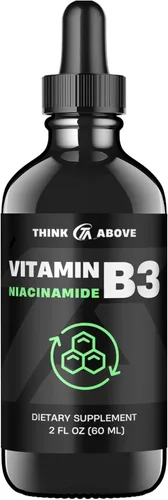 Think Above Vitamina B3 Niacinamida Líquido – Forma de Niacina B3 – Prácticas gotas de Niacinamida de Vitamina B3 para Mujeres y Hombres – Fácil de