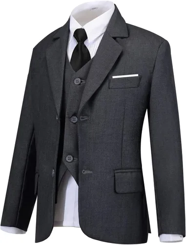 Vista 5 de Addneo Trajes formales Silm Fit de 5 piezas con camisa y chaleco para niño
