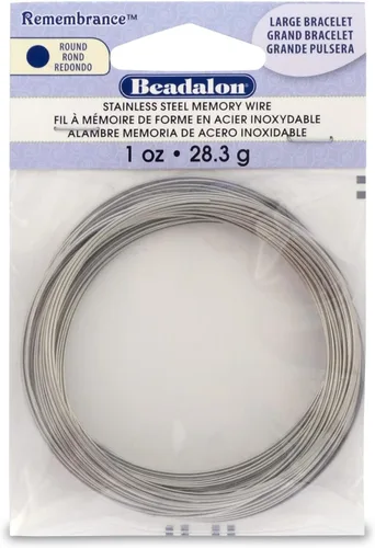 Vista 19 de Beadalon Remembrance - Alambre de memoria de acero inoxidable, resistente, redondo, pulsera, grande, brillante, 8 onzas, aprox. 240 bobinas