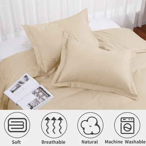 Vista 5 de Juego de funda de edredón Twin/Twin-XL, 100% algodón egipcio, juego de ropa de cama de 2 piezas - 1 funda de edredón (sin relleno) con 1 funda