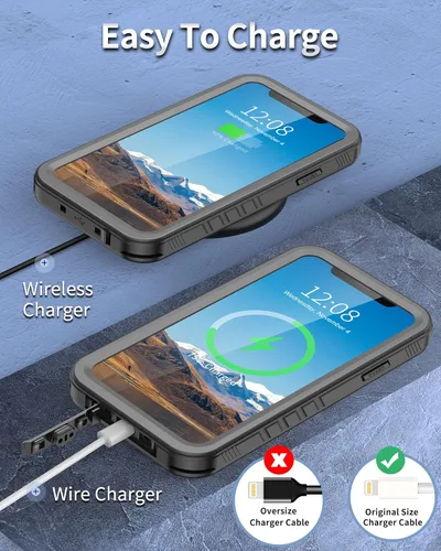 Vista 7 de SPORTLINK Funda impermeable para iPhone XR, protector de pantalla integrado a prueba de golpes, resistente al polvo, protección militar, resistente