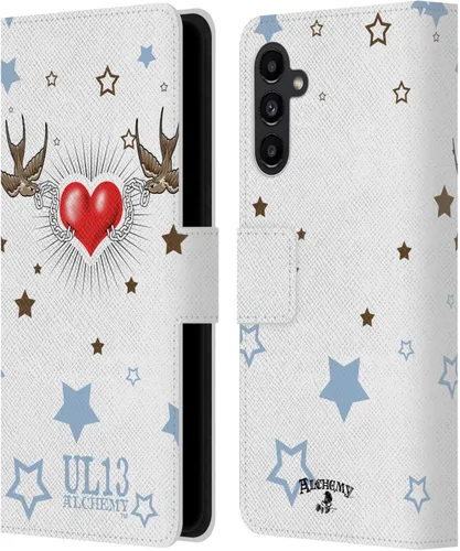 Vista 7 de Head Case Designs Officially Licensed Alchemy Gothic Black Romance Wing Leather Wallet Case Compatible with Samsung Galaxy A13 5G (2021)