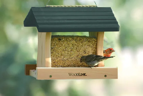 Vista 3 de Woodlink GGRF - Comedero de techo de jardín de cedro, pequeño, color verde