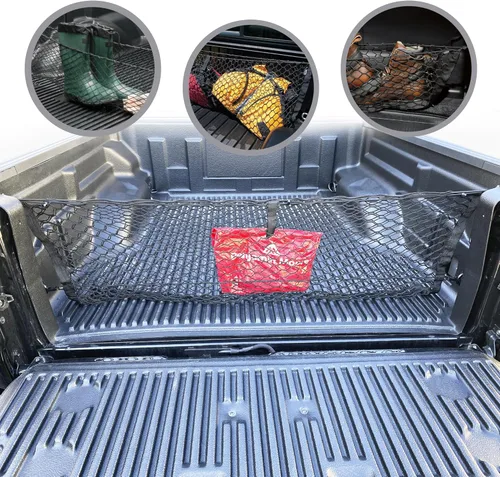 Red de carga elástica de malla para maletero con ganchos, accesorios para Toyota Tundra 2022-2026, organizador y almacenamiento de maletero premium,