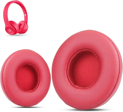 Vista 10 de Krone Kalpasmos 's Beats Solo 3 almohadillas de repuesto para los oídos, repuesto de almohadillas Beats Solo 2, espuma viscoelástica de cuero