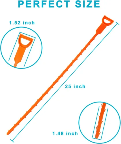 Vista 2 de Herramienta limpiadora de drenaje de cabello de 25 pulgadas, herramienta para eliminar obstrucciones, paquete de 6 herramientas de limpieza