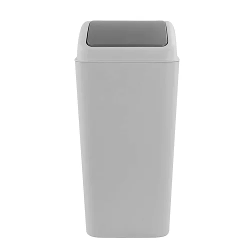 Vista 6 de Cubo de basura con tapa oscilante de 4.2 galones, cubo de basura de plástico con tapa, color negro