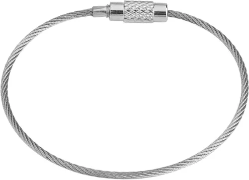 Vista 3 de Llavero de cable Anillos de bucle de cable Cuerda de alambre Llaveros de alambre Llavero de equipaje Etiqueta Linterna