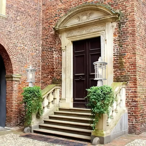 Vista 6 de Darkaway Poste de luces para exteriores, postes de lámpara para exteriores, luces grandes de aluminio impermeables de 17 pulgadas, accesorios de luz