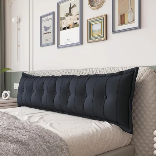 Vista 43 de Almohada rectangular para cabecero de lectura, cojín grande, respaldo extraíble, almohada de lectura, cabecero, regalo para mamá, color blanco, reina