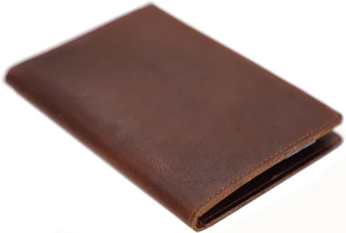 Vista 3 de Gen 3J-XEE6-RMDWuine - Funda para pasaporte de vacunación de piel auténtica, color rojo, tostado, negro, Marrón, Soporte para pasaporte