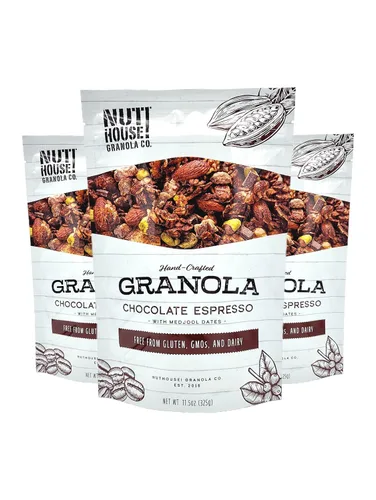 Vista 6 de NutHouse! Granola Company - Granola de naranja de cosecha premium, certificada sin gluten, sin OMG, Kosher Vegana, sin soja Bolsa de 12 onzas