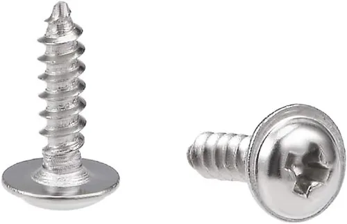 uxcell Tornillos autorroscantes Phillips de 0.079 x 0.315 in con tornillo de arandela 304 tornillos de fijación de acero inoxidable 304 pernos 50