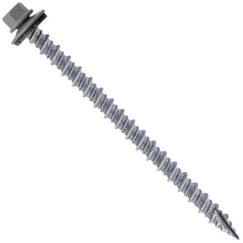 Vista 29 de Tornillos para techos de metal #10: (250) Tornillos x 3 "ABC GRIS Tornillo de techo de chapa de metal para techo. Tornillos de metal
