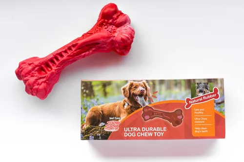 Vista 2 de Hueso de perro en forma de hueso real, juguete para perros para masticadores agresivos, hueso de larga duración, juguete para masticar para perros