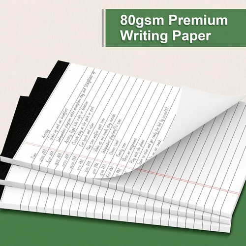Vista 3 de Paquete de 3 blocs de notas de 5 x 8 pulgadas, bloc de notas pequeño, bloc de notas legales con rayas universitarias, bloc de notas con rayas