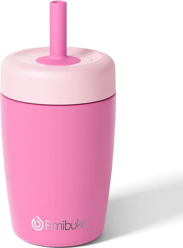 Vista 12 de Fimibuke Vasos para niños y niños pequeños, a prueba de derrames, 12 onzas, con aislamiento Capybara, vaso de paja para niños pequeños, botella