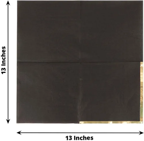 Vista 75 de Efavormart 50 Pack Servilletas de papel para fiestas de 2 capas suaves verde oliva con borde dorado de oro, servilletas para cenas, cócteles