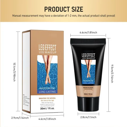 Vista 7 de Maquillaje de piernas, bronceador impermeable, loción de base corporal impecable, cobertura de cicatrices de piernas y cuerpo, cobertura