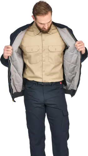 Vista 3 de Bulwark FR mens Flame Resistant 9 Oz Twill Cotton Excel Fr Team Jacket, Navy