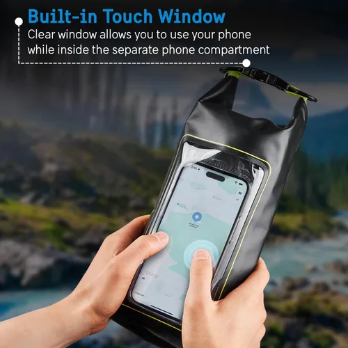 Vista 3 de Pelican Marine Bolsa impermeable IP68 de 2L con rollo superior - Mochila impermeable con funda/bolsa para teléfono - Accesorios para canotaje