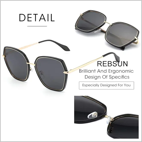 Vista 4 de Gafas de sol polarizadas de gran tamaño para mujer lentes de sol grandes con marco grande protección UV